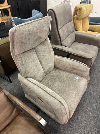 Fauteuil Siem elektrisch, geweven taupe